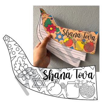 Rosh hashanah crafts yom kippur shofar horn craft writing activities