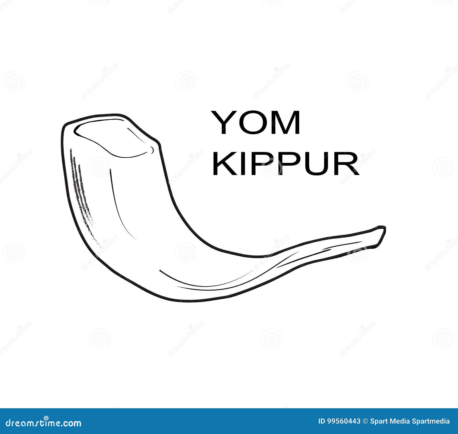 Yom kippur shofar illustration vector template stock vector