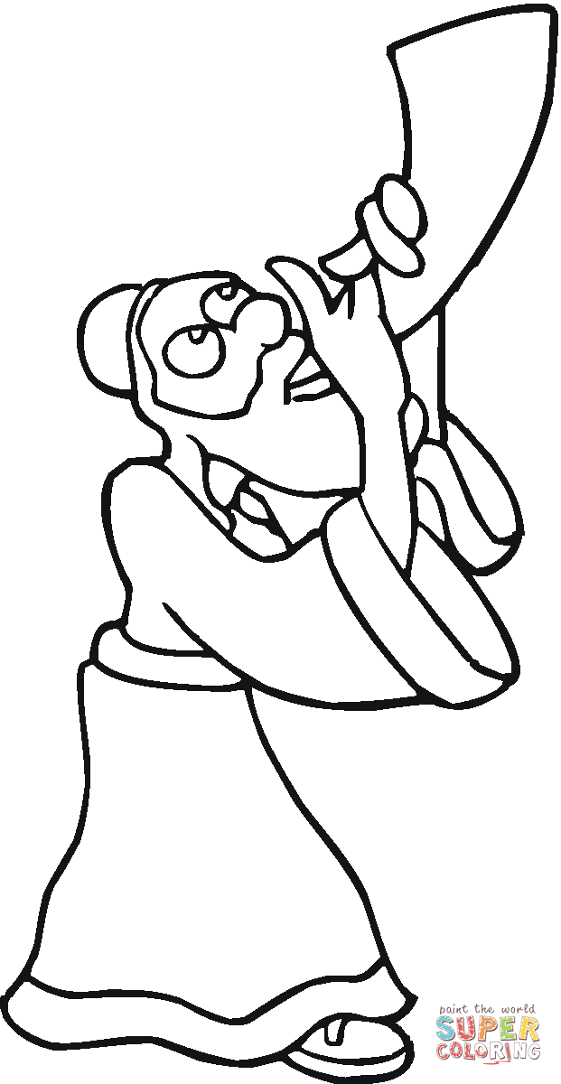 Man is playing shofar during rosh hashanah coloring page free printable coloring pages