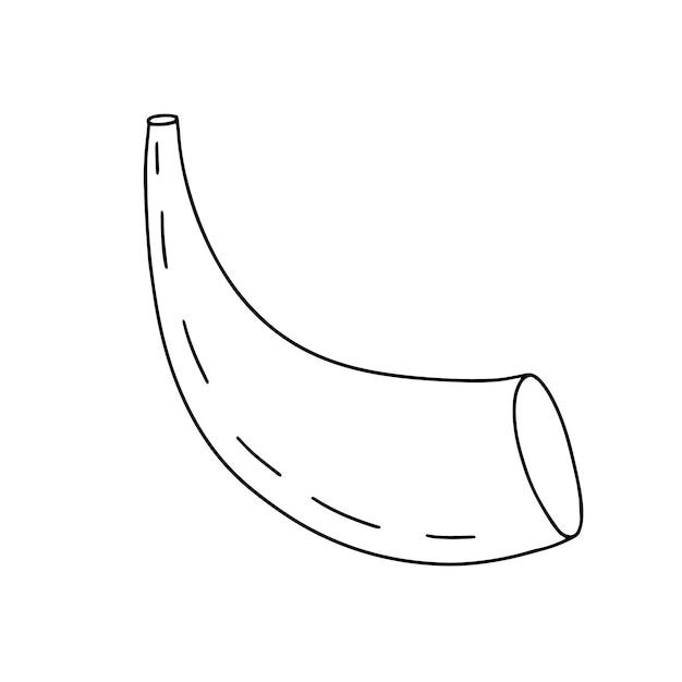 Premium vector vector doodle shofar horn illustration