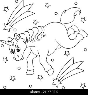 Shooting star isolated coloring page for kids stock vector image art