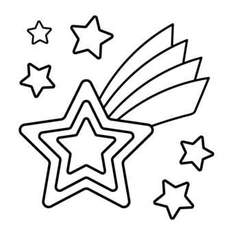 Free vectors coloring book shooting star