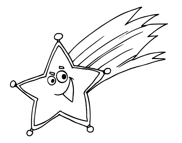 Shooting star coloring page