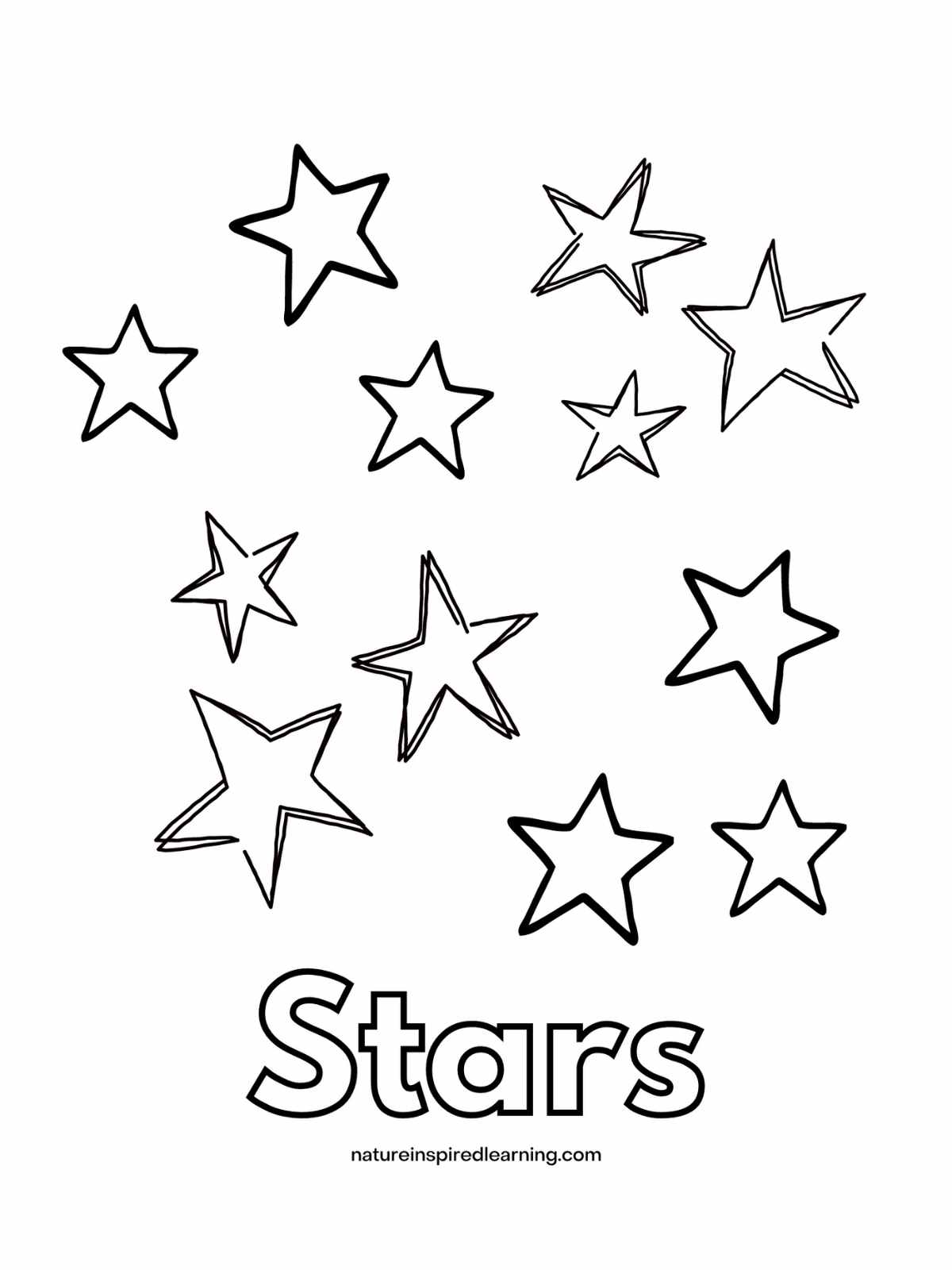 Printable star coloring pages for kids