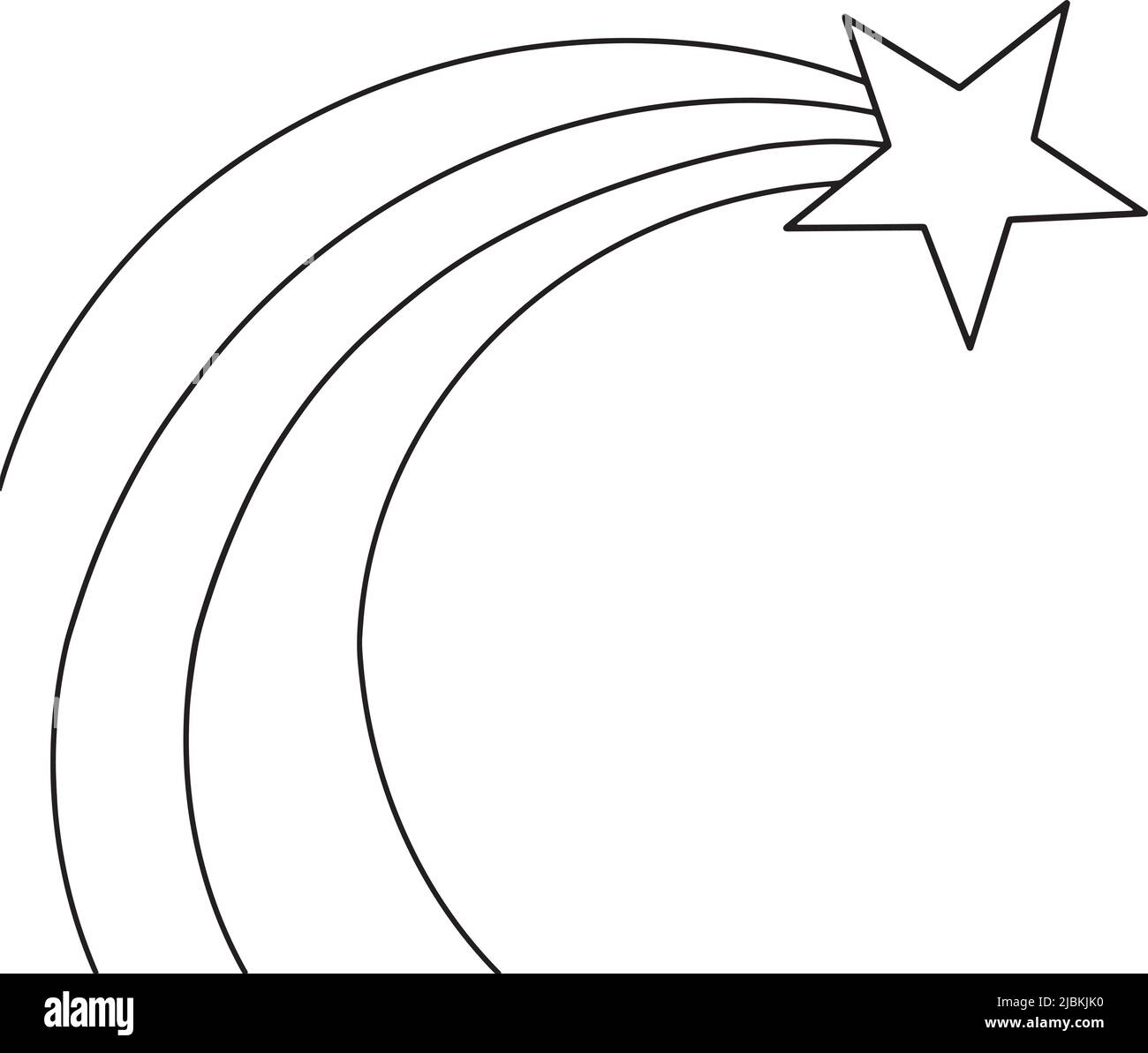 Shooting star isolated coloring page for kids stock vector image art