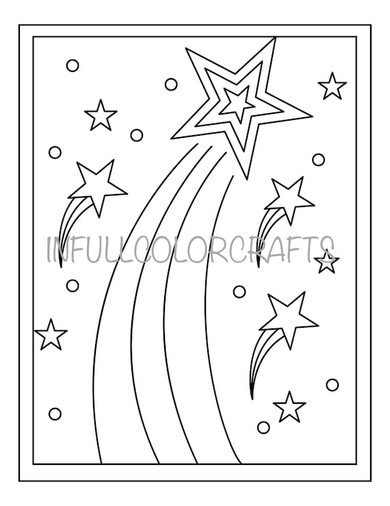 Shooting star coloring page