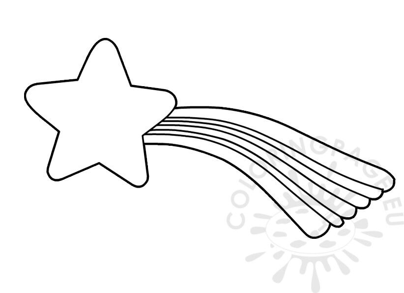 Shooting star template coloring page