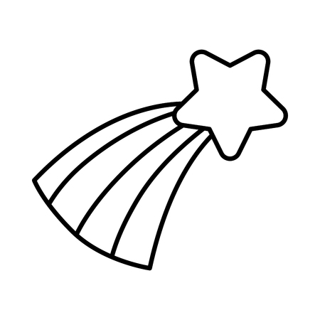 Line natural sperkly shooting star with rainbow vector illustration