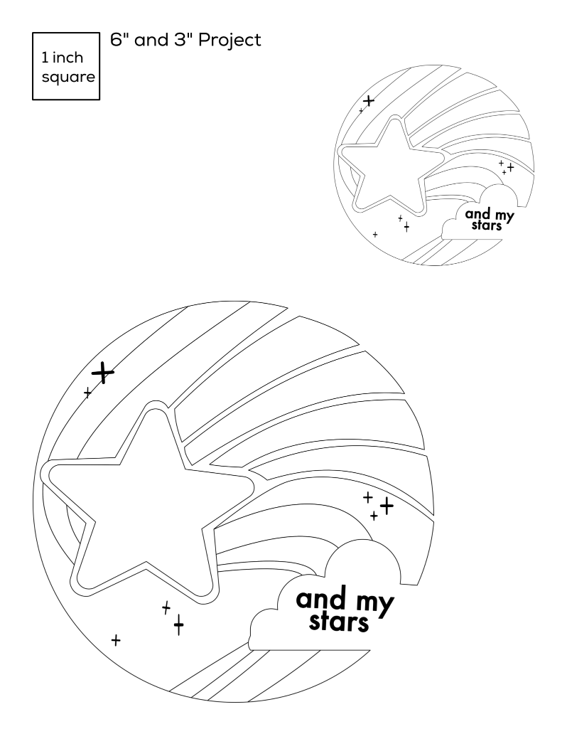 Shooting star punch needle template digital download â