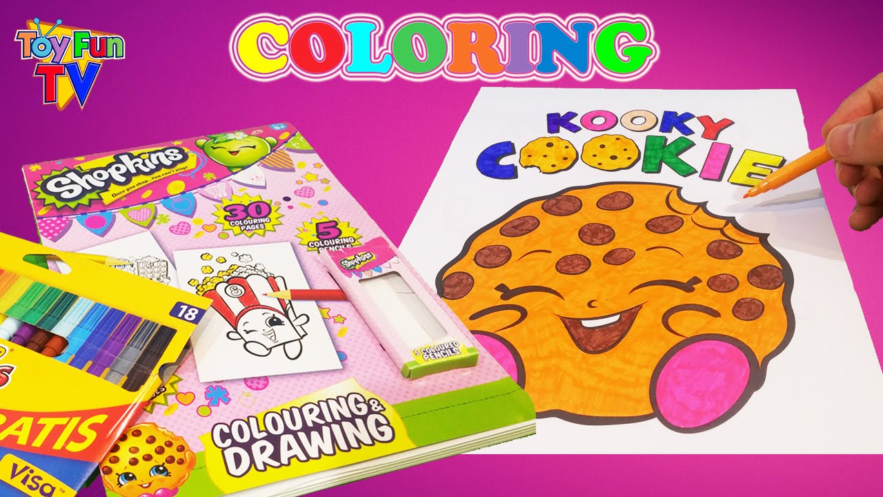 Shopkins coloring book colour in kookie cookie childrens drawing