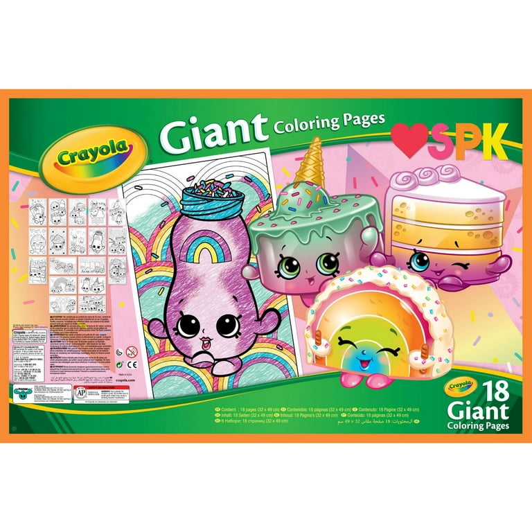 Crayola shopkins giant coloring pages gift for kids pages