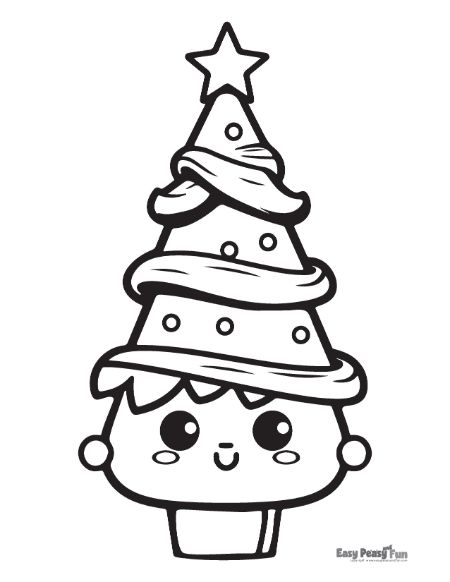 Printable christmas tree coloring pages