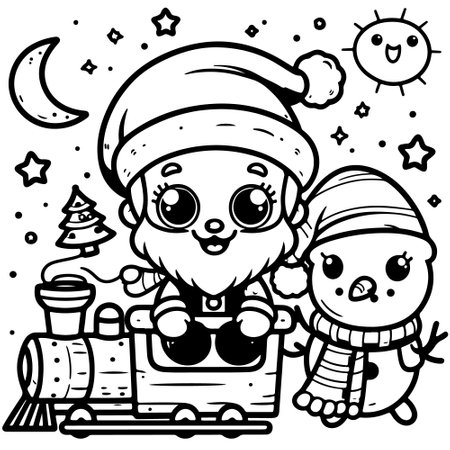 Christmas coloring cliparts stock vector and royalty free christmas coloring illustrations