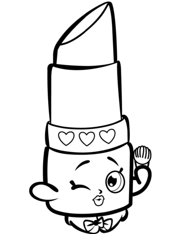 Beauty lippy lips shopkin coloring page free printable coloring pages