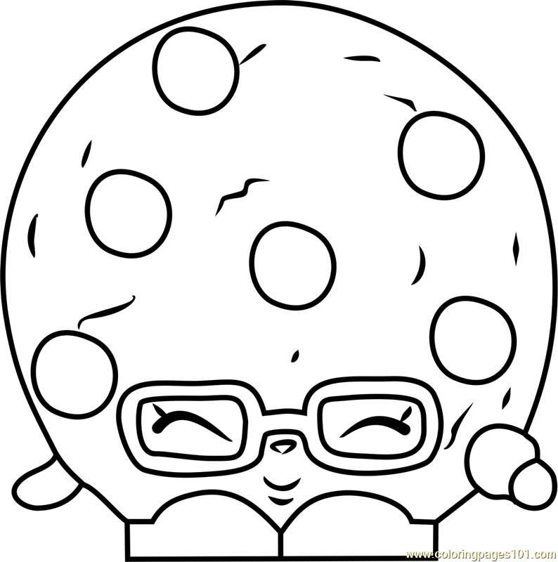 Candy cookie shopkins coloring page for kids