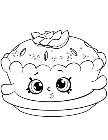 Apple pie shopkin coloring page free printable coloring pages