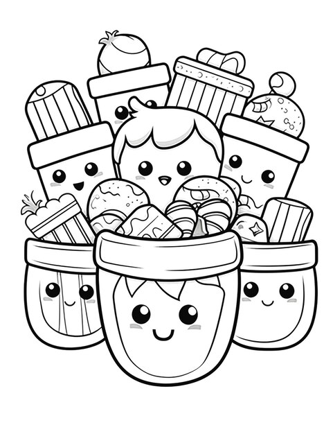 Page dessert coloring pages kids images
