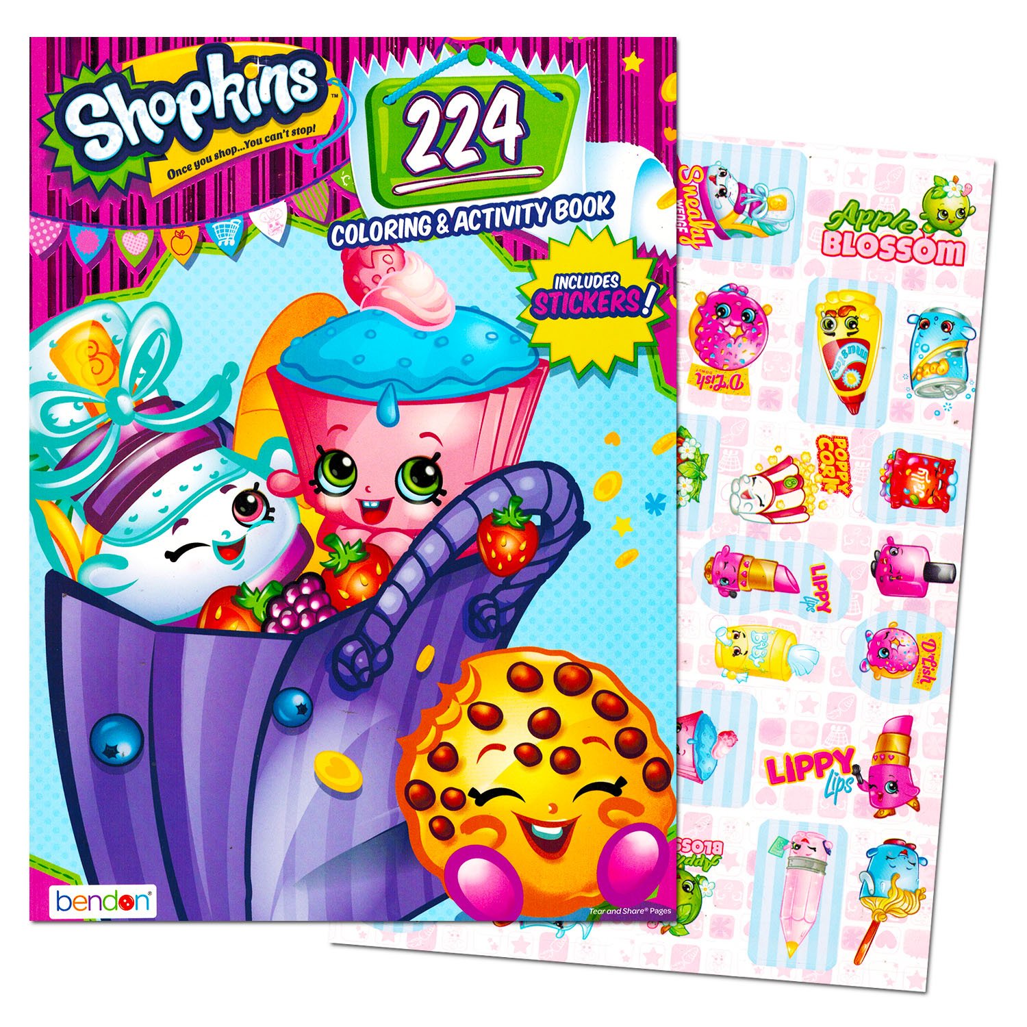 Shopkins giant coloring and activity book with stickers pages toys games