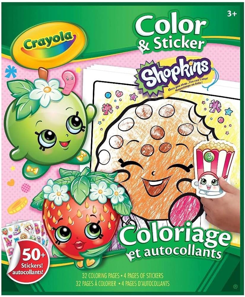 Crayola shopkins color and sticker book stickers