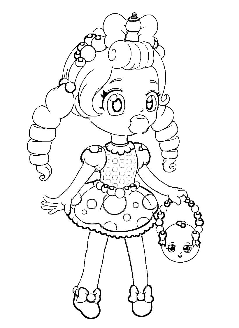 Cute bubbleisha printable coloring page