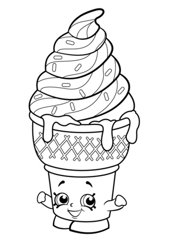 Coloring pages shopkins ice cream coloring page