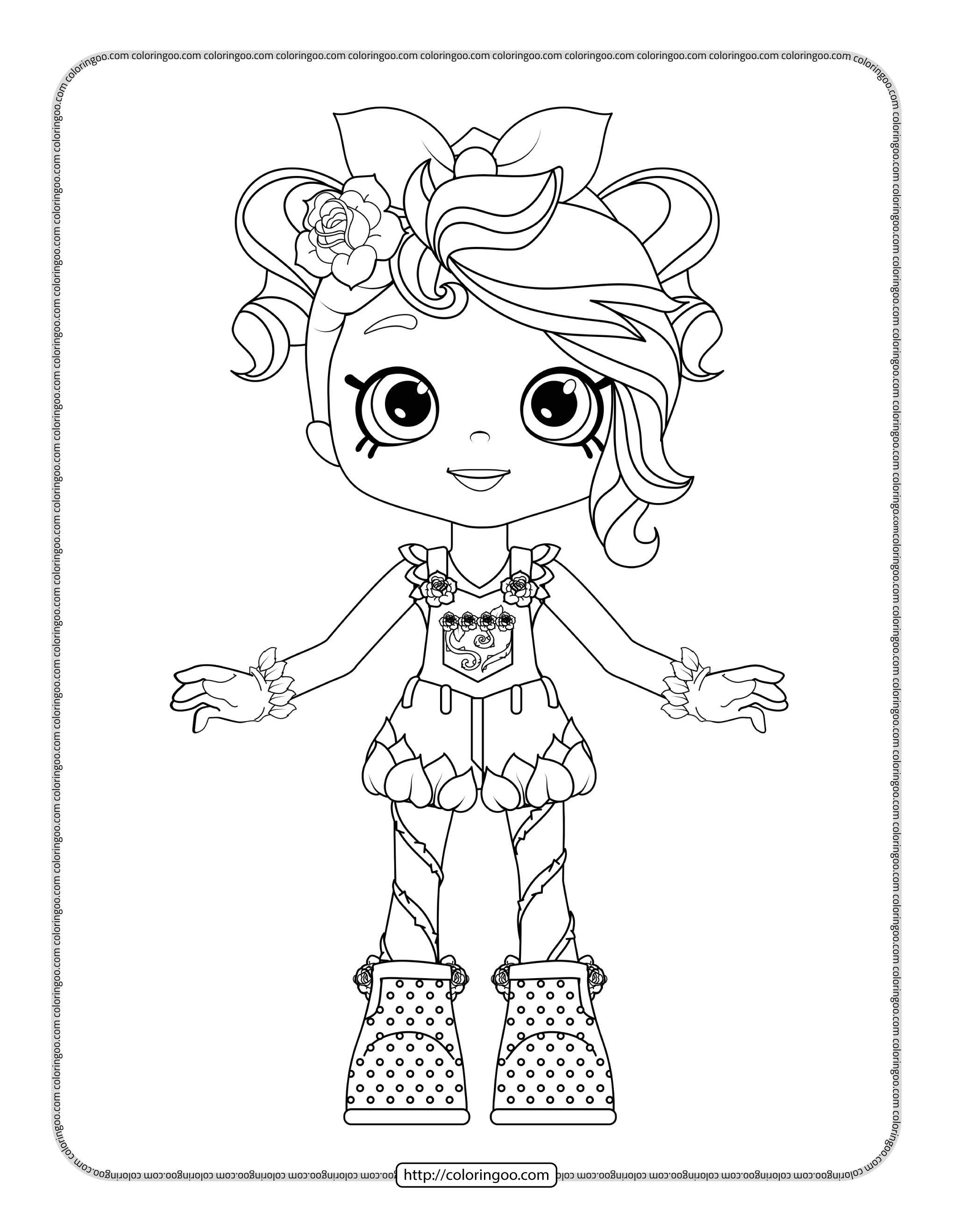 Shopkins shoppies rosie bloom coloring page