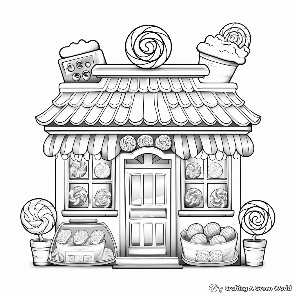 Candy shop coloring pages