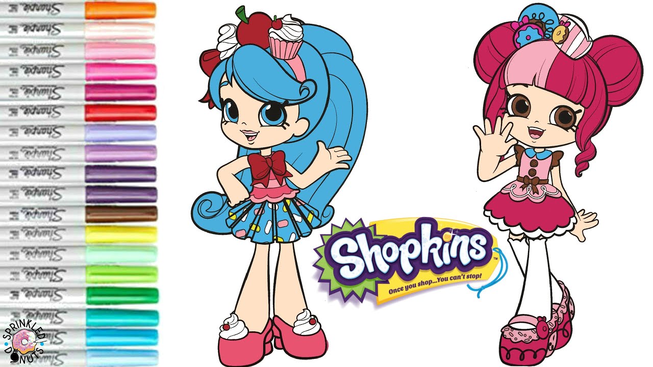 Shopkins shoppies coloring book pages jessicake and donatina