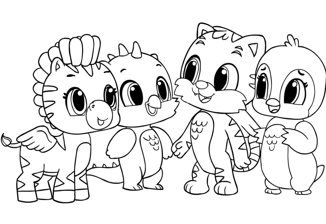 Enjoy the fun of coloring with hatchimals coloring pages