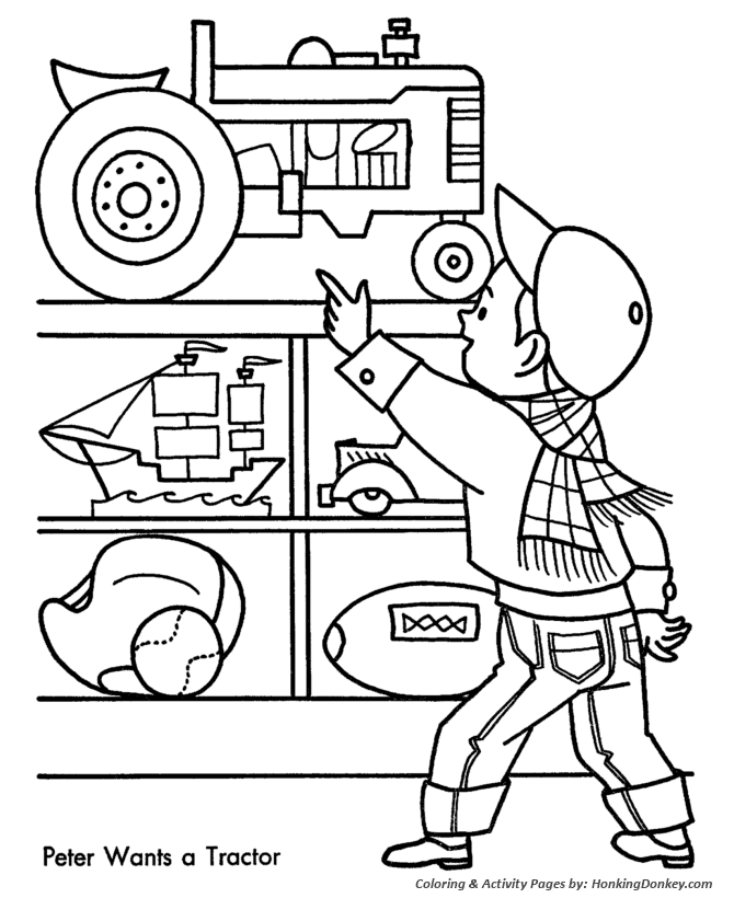 Christmas shopping coloring pages