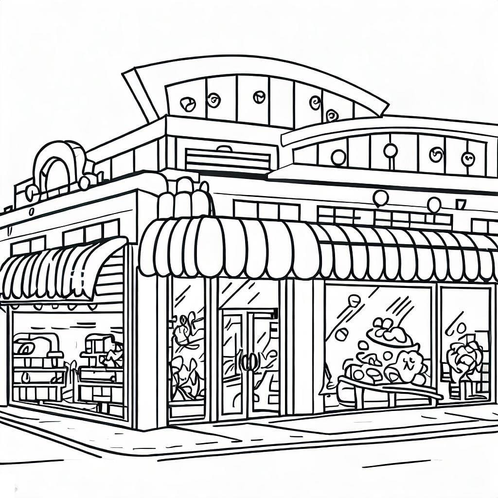 Print shopping mall coloring page