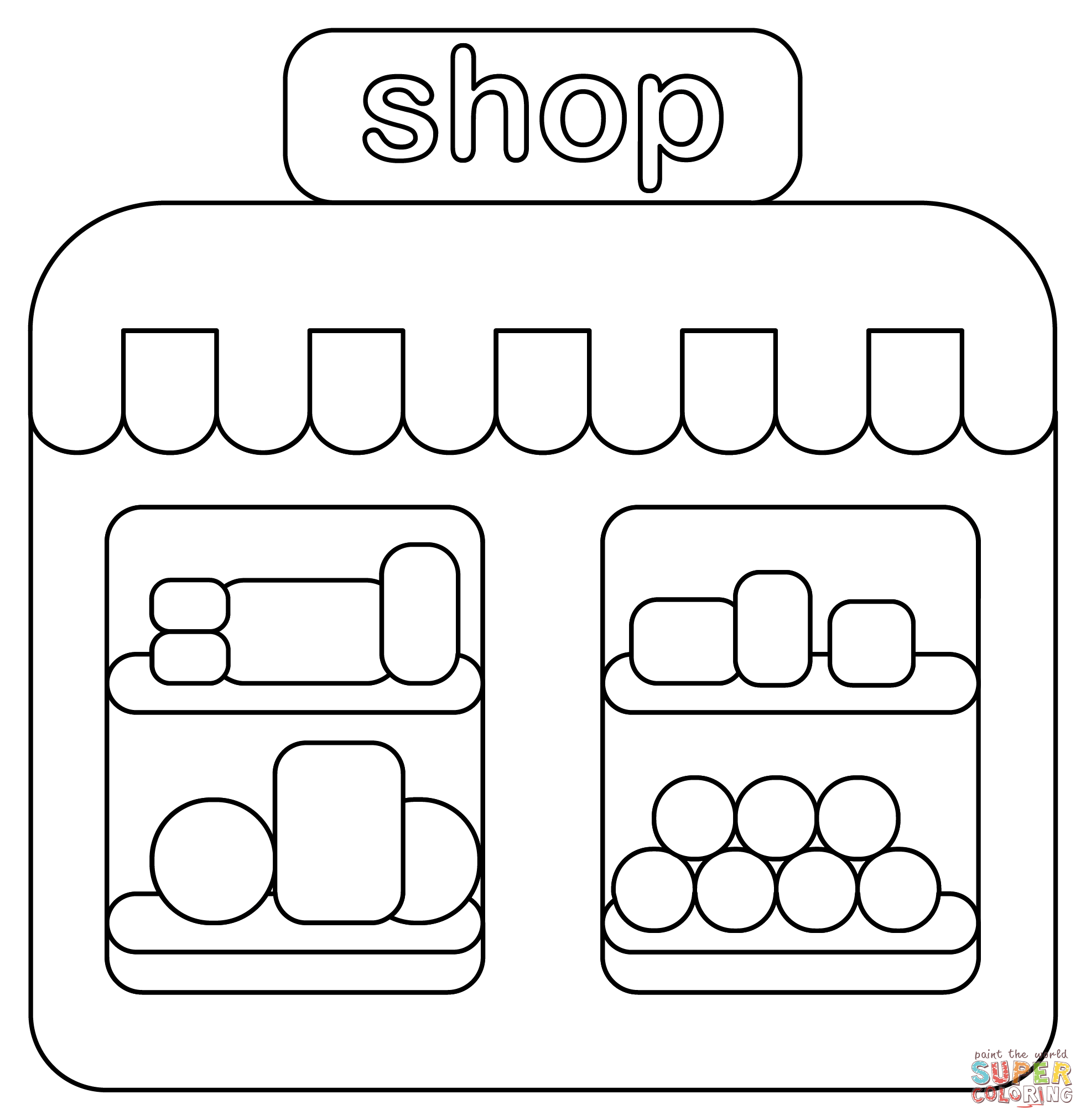 Shop coloring page free printable coloring pages
