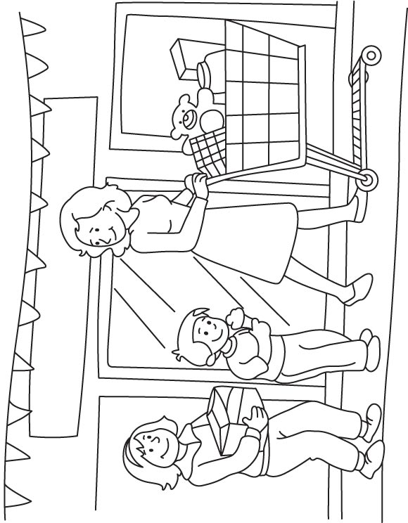 Mother and kids shopping in the super market download free mother and kids shopping in the super market for kids best coloring pages