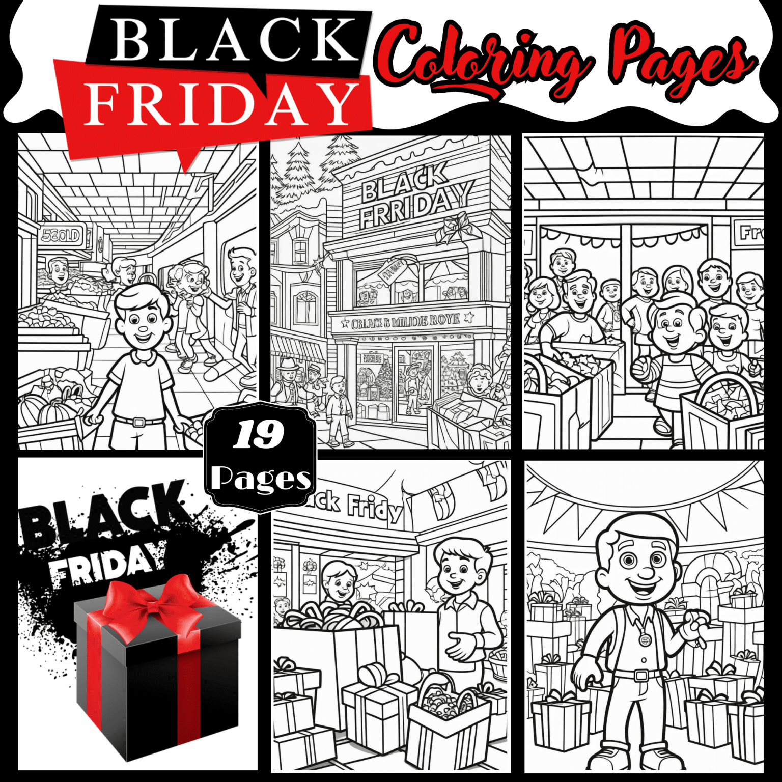 Black friday coloring pages made by teachers