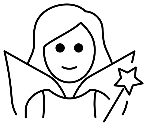 Woman fairy emoji coloring page free printable coloring pages