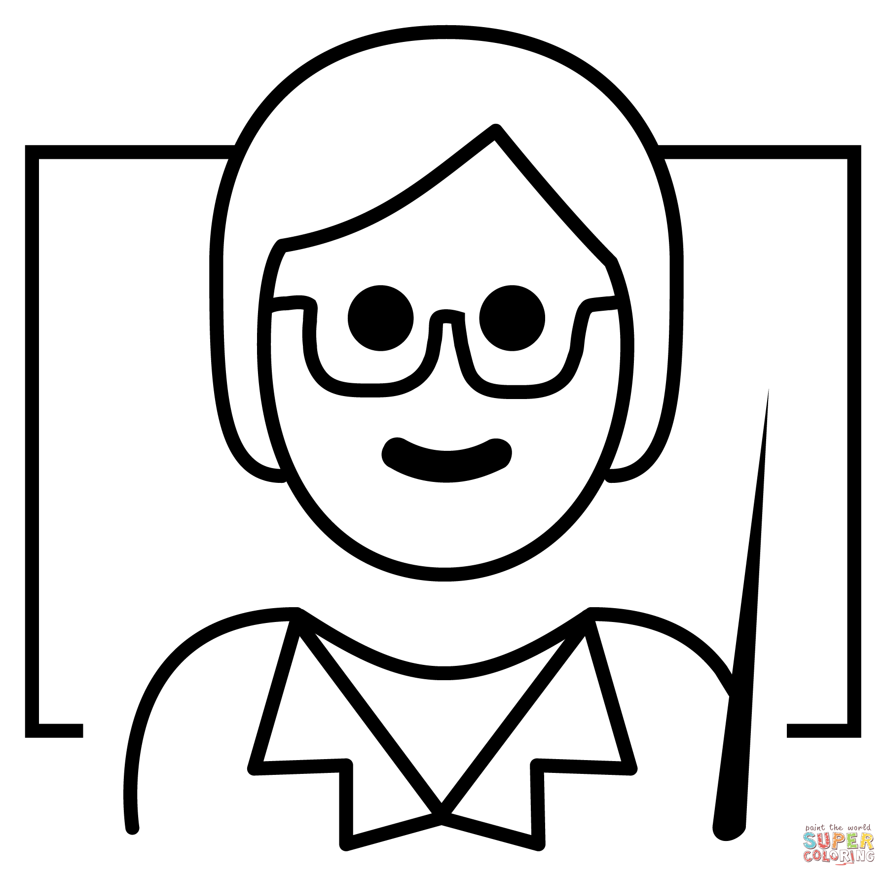 Teacher emoji coloring page free printable coloring pages