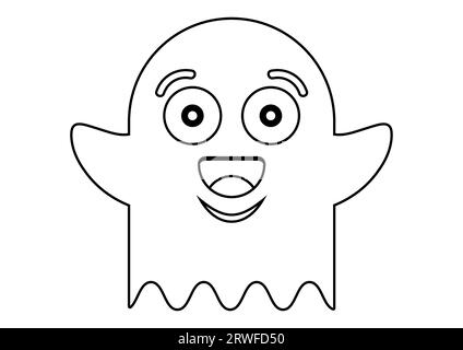 Ghost halloween isolated coloring page for kids stock vector image art