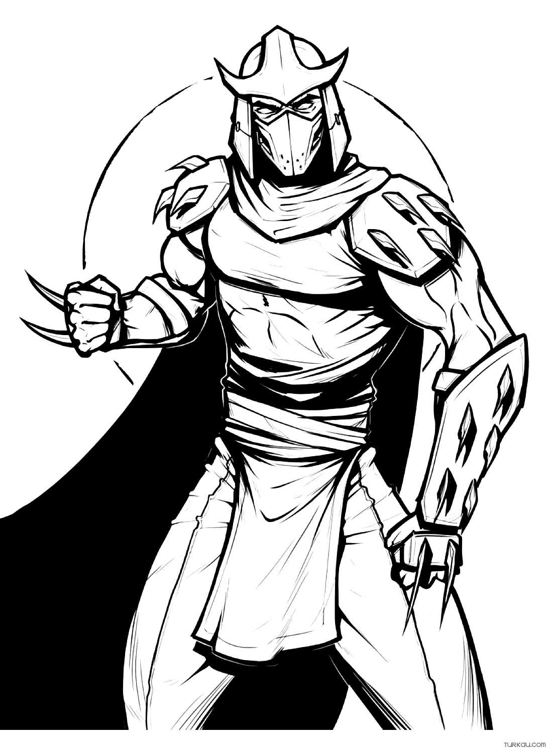 Ninja turtles shredder power coloring page