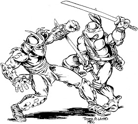 Peter lairds tmnt blog blast from the past leonardo fighting the shredder