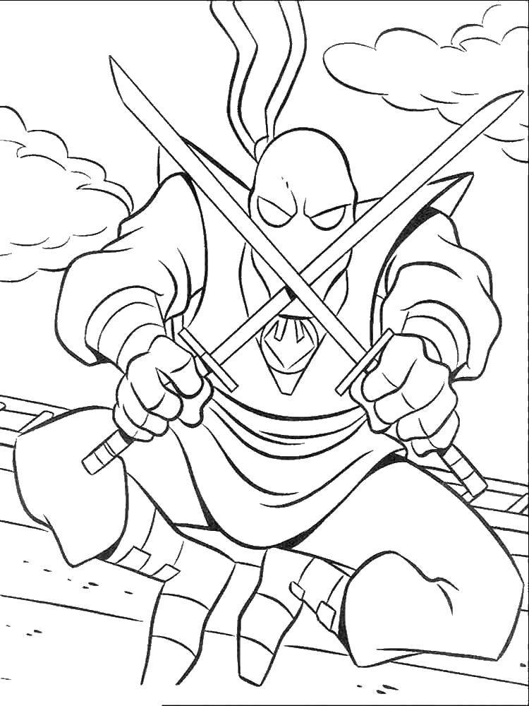 Online coloring pages coloring ninja shredder coloring