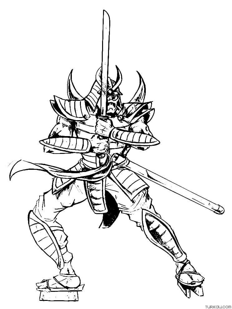 Tmnt shredder samurai coloring page