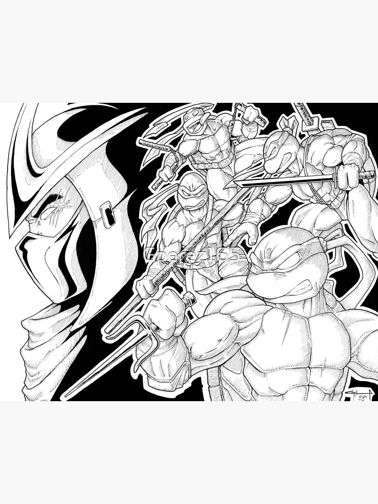 Tmnt vs the shredder art board print for sale by gperez