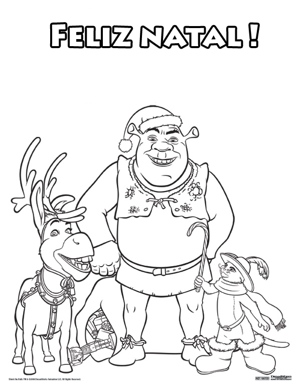 Shrek natal para colorir