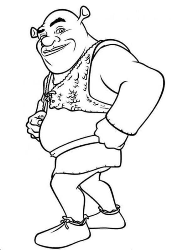 Basic shrek coloring page