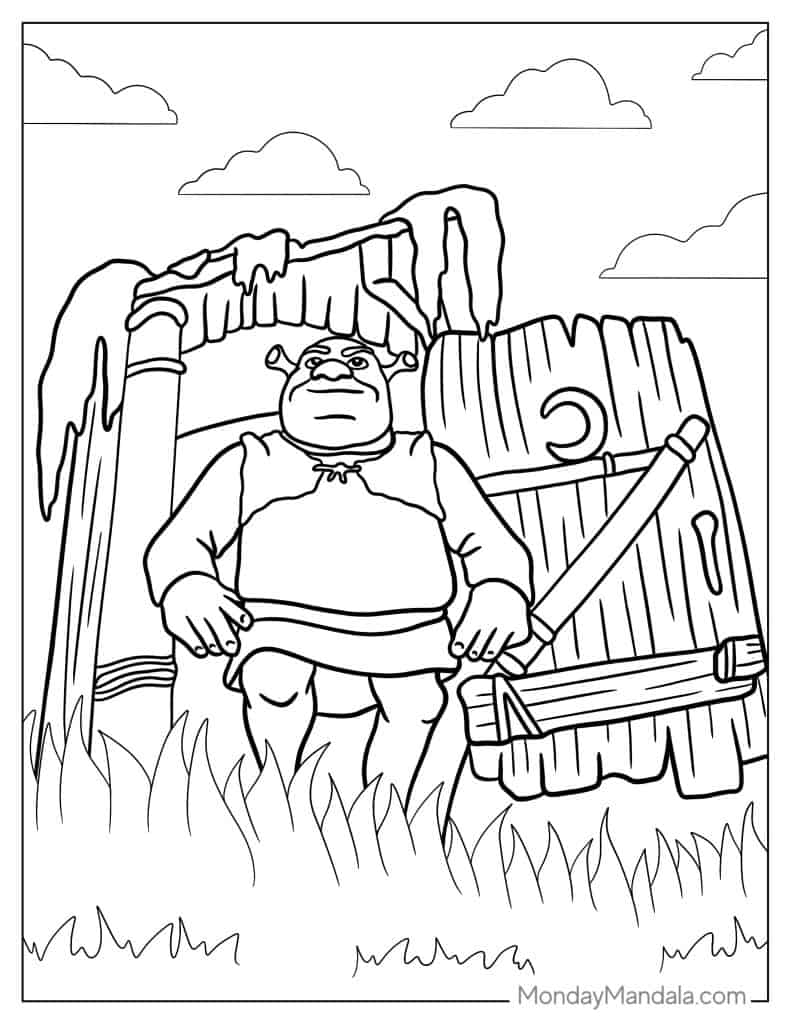 Shrek coloring pages free pdf printables