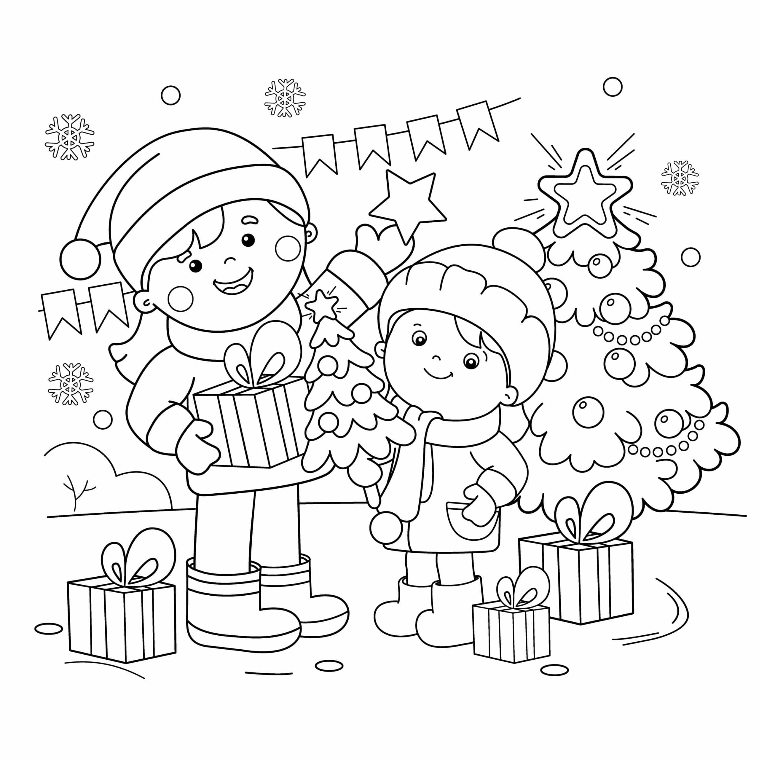 Christmas louring pages day out with the kids