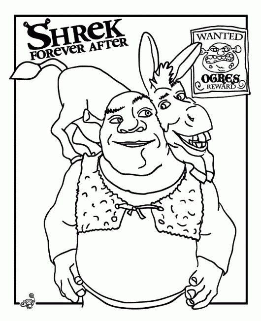 Shrek with donkey coloring page witch coloring pages shrek coloring pages