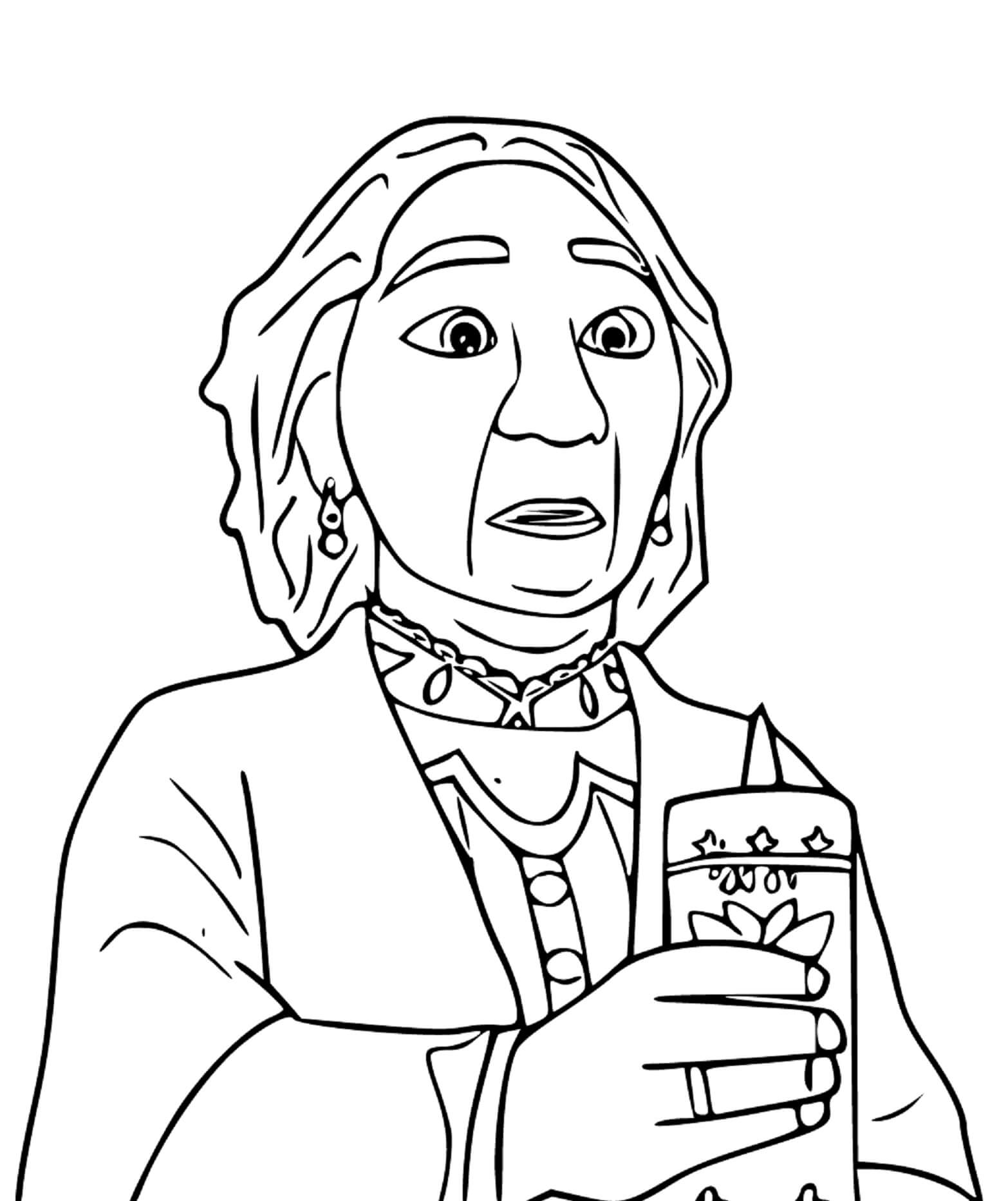 Woman holding candle coloring page