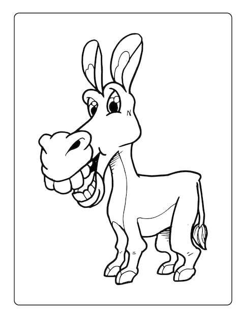 Premium vector animals a to z coloring pages for kids with cute animals black and white activity worksheet