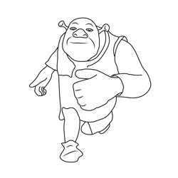 Shrek going coloring page for kids